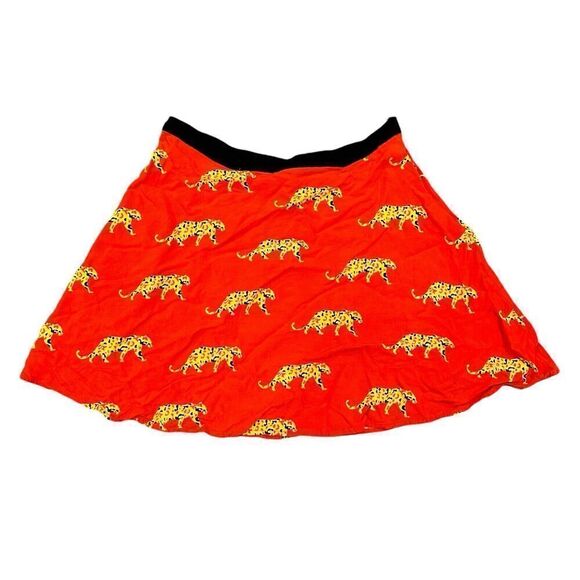 Women’s Made For Impulse Fashion Week Red Cheetah Skirt Size Large Kitsch Zoo - Picture 1 of 5